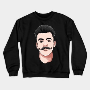 Handlebar Mustache Man Hipster Facial Hair Crewneck Sweatshirt